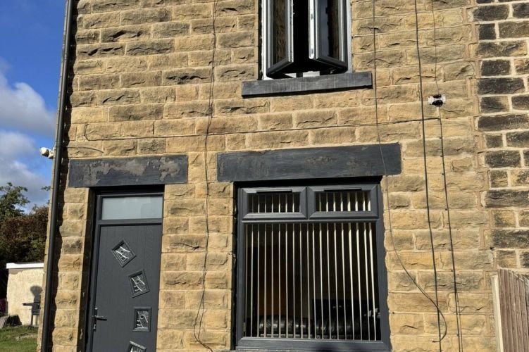 Anthracite grey windows & composite door installed in Mapplewell